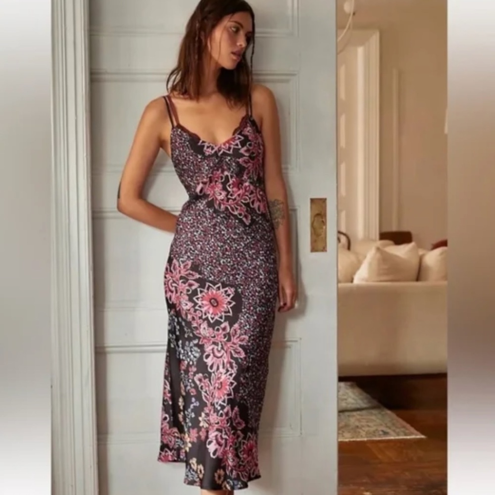 Free People Your Better Side Midi Slip Dress - Small (NWOT)